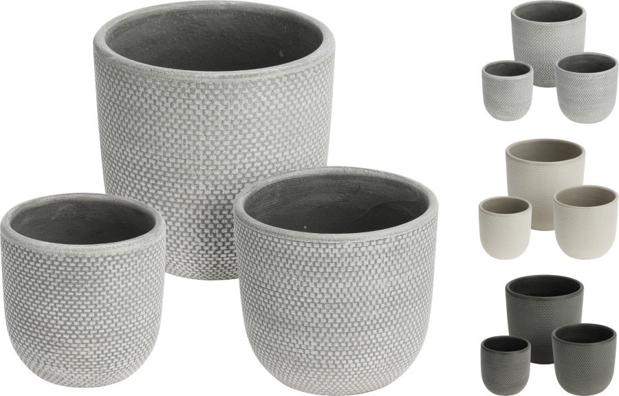 Lauko vazonas, kreminės sp., 14,5 x 14,5 x 14 cm.