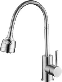 Plautuvės maišytuvas su lanksčiu snapu ODUS OD-300 Steel, korpusas nerūdijančio plieno, žarnos 1/2-40 cm