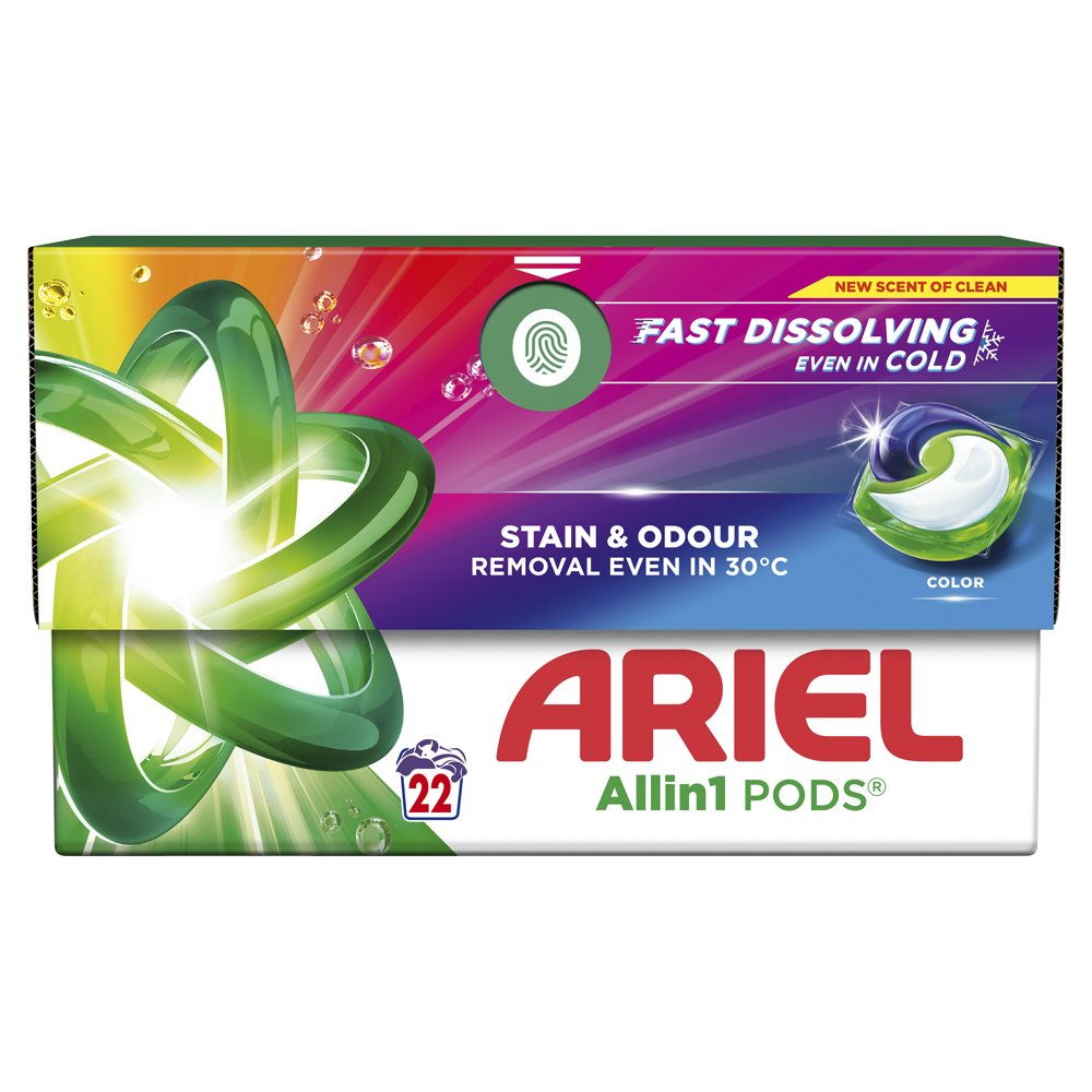 Skalbimo kapsulės ARIEL Color, 22 skalb.