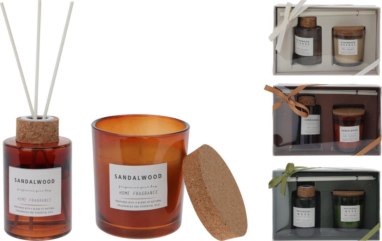 Dovanų rinkinys, kvapni žvakė ir namų kvapas, 3 skirtingi kvapai