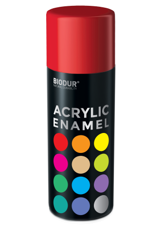 Aerozolinė emalė BIODUR Acrylic, RAL3020, raudona, 400ml