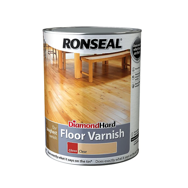 Akrilinis lakas parketui RONSEAL Diamond, bespalvis, blizgus, 5 l