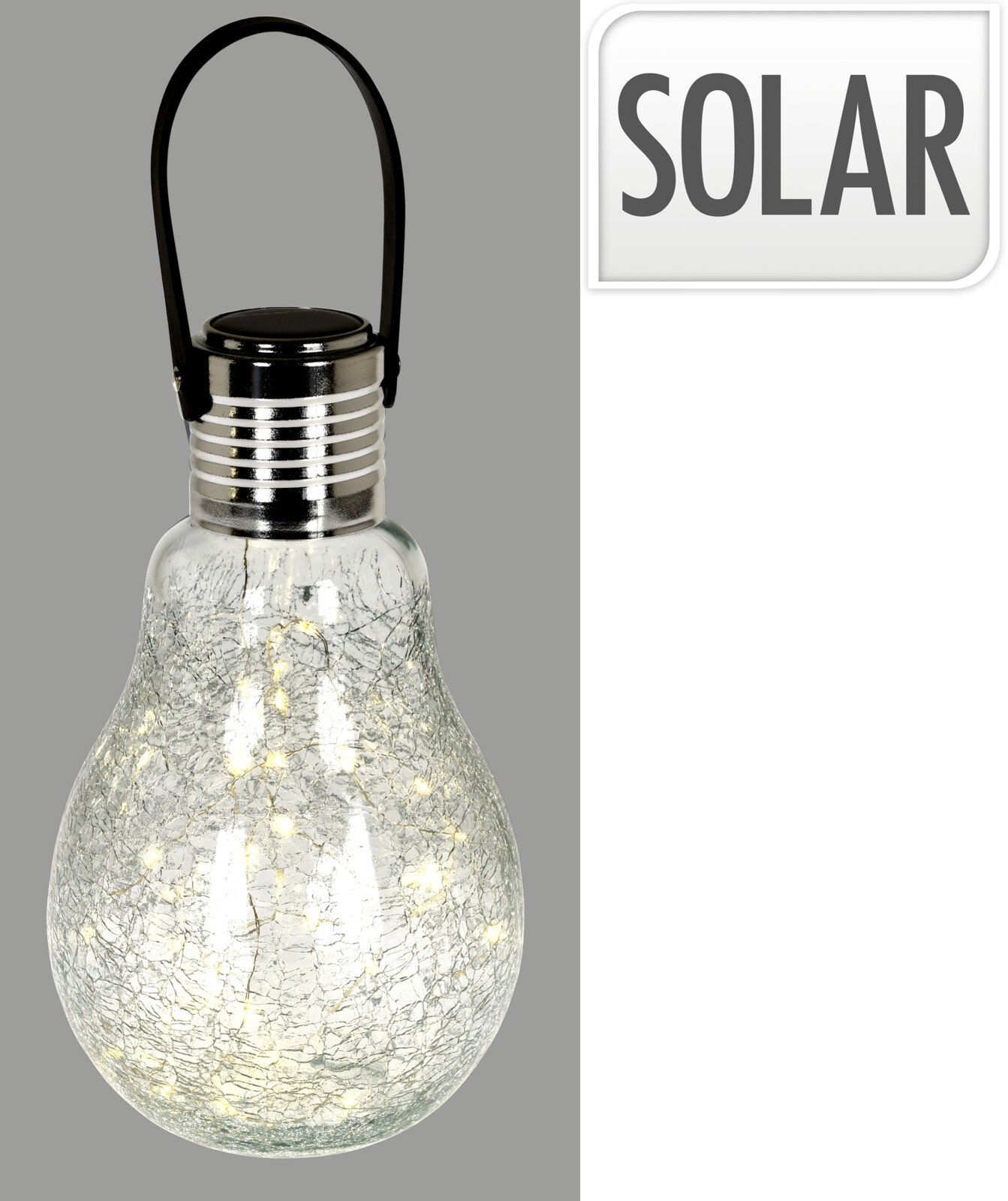 LED dekoratyvinė lemputė SOLAR, pakabinama, 26 x 14 cm