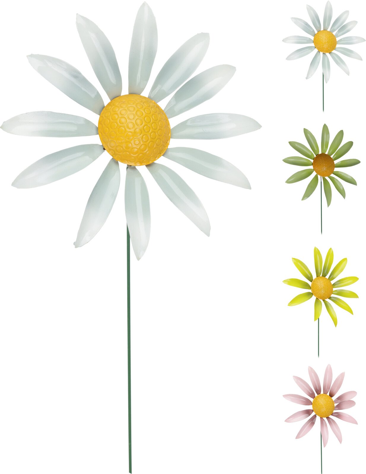 Sodo dekoracija GĖLĖ, įsmeigiama, su judančiais žiedlapiais, 4 skirtingų sp., 20 x 6 72 cm.