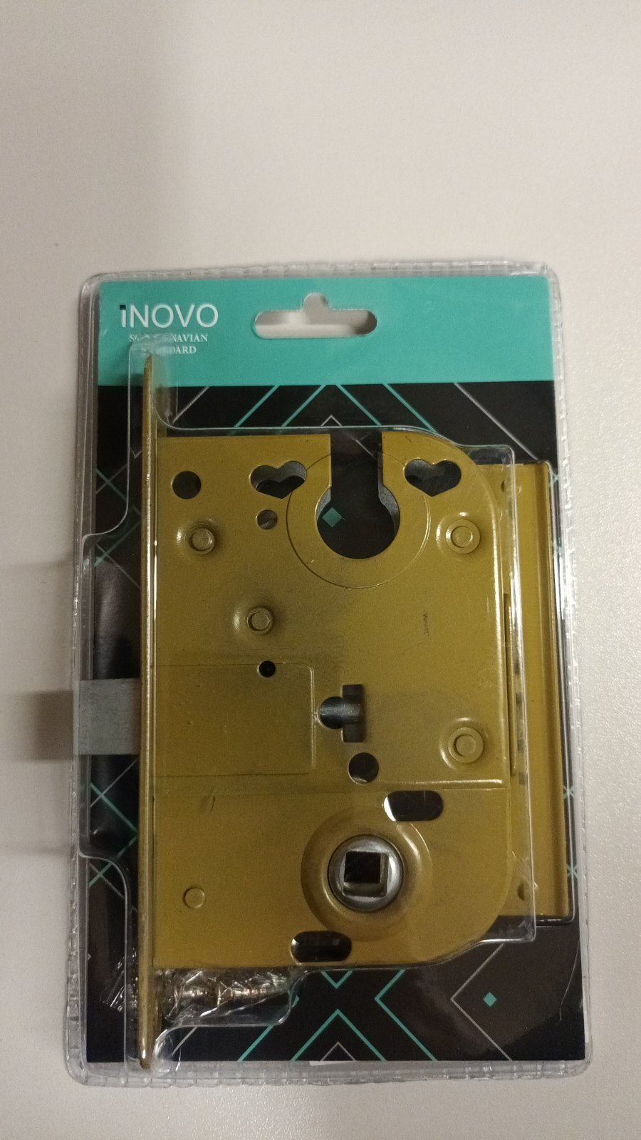 Spynos 4520 komplektas INOVO, geltonos spalvos, PZ cilindras, su plokštele 045