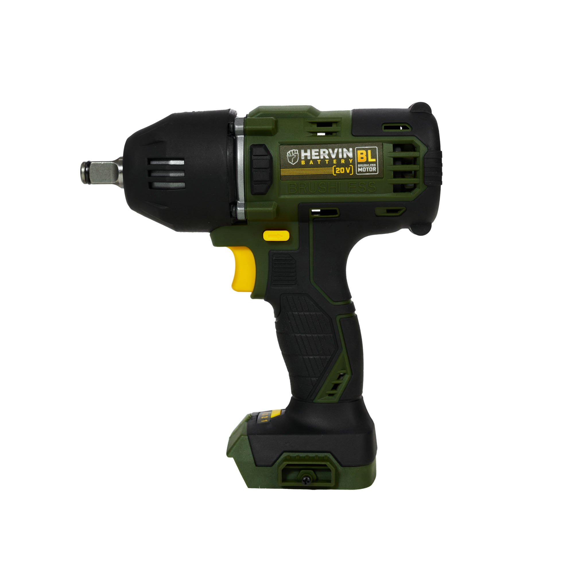 Akumuliatorinis smūginis veržliasukis HERVIN BATTERY, 20 V, bešepetėlinis, 400 Nm, be akumuliatoriaus, BLMI-258