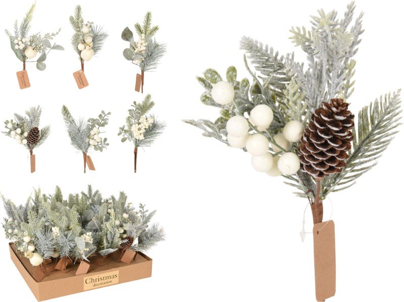 Kalėdinė dekoracija Šakelė, 6 skirtingi dizainai, 25 cm