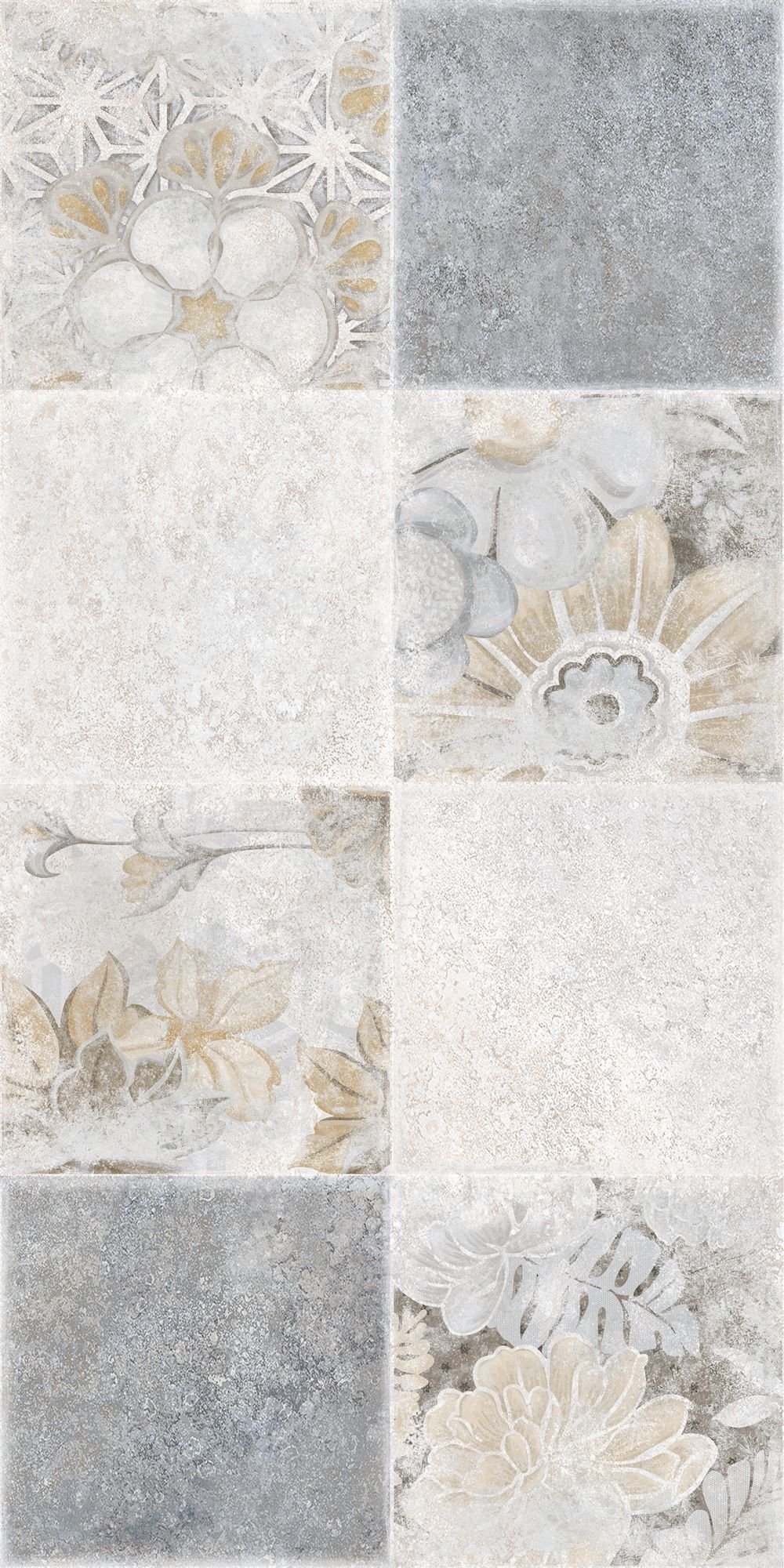 Dekoratyvinės keraminės plytelės KAI EDEN GEOMETRIC LIGHT GREY 3421, 25 x 50 cm, 1,625 m2/dėž., įvairiaspalvės