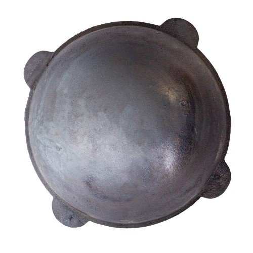 Uzbekiškas ketaus kazanas, išdegintas, šlifuotas, su aliuminiu dangčiu, plokščias dugnas, 10l