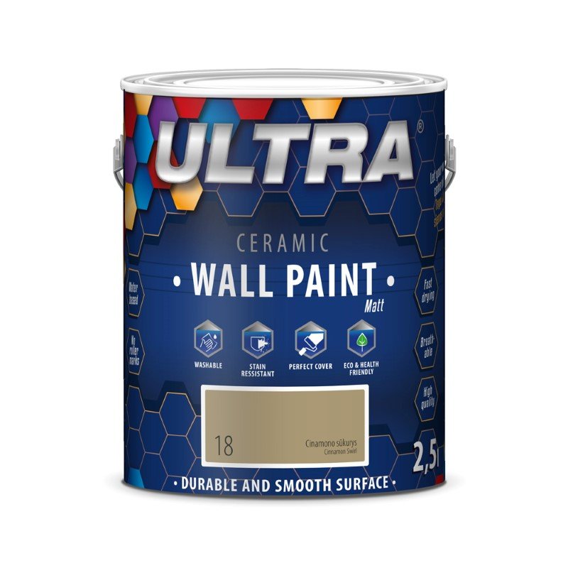 Interjero dažai ULTRA Ceramic, 2,5 l, Cinamono sūkurys sp. (18)