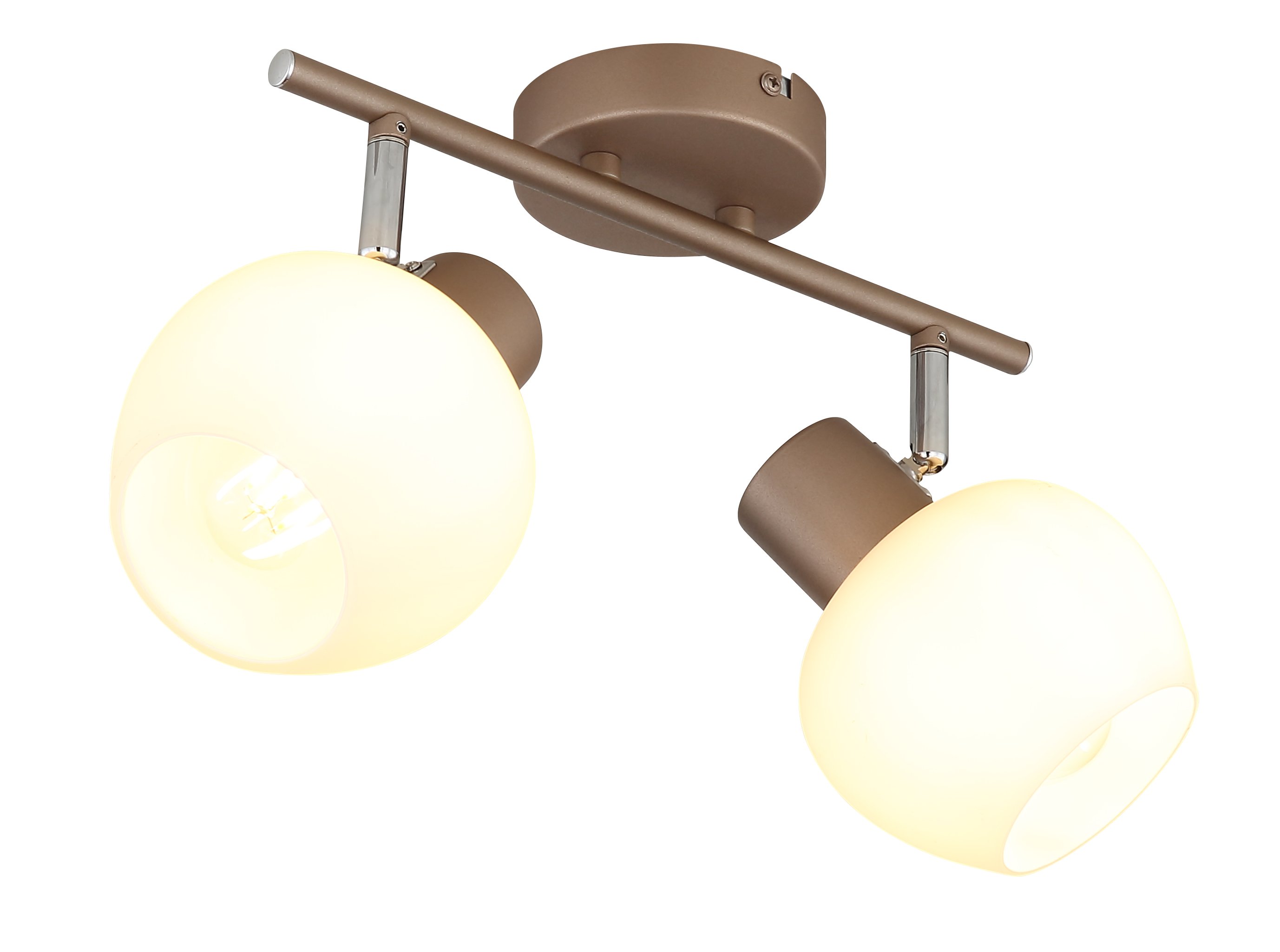 Kryptinis šviestuvas GLOBO Eileen, E27, 2 x 40W, 230V, kavos sp., 300x125x175 mm