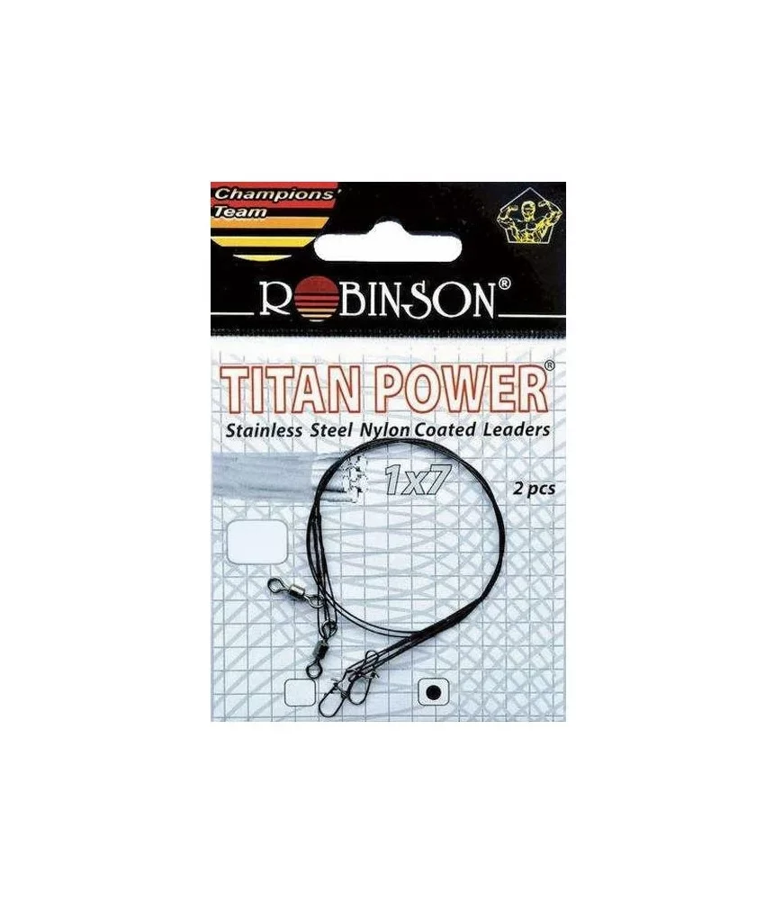 Pavadėliai ROBINSON Titan Power, 25 cm, 9 kg, 2 vnt.
