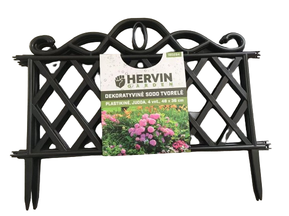 Dekoratyvinė tvorelė HERVIN GARDEN, juodos sp., 480 x 360 mm, 4 vnt., 180294