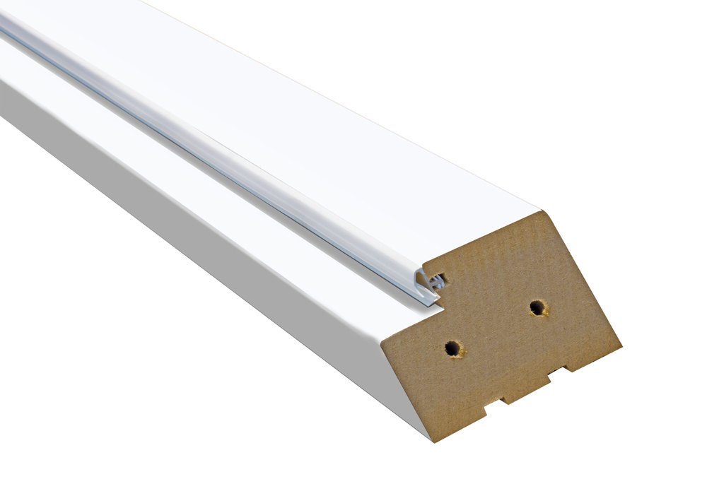 Laminuotų durų su užlaida stakta VOSTER, horizontali, spalva White, matmenys 844 x 90 x 44 mm, 1 vnt.