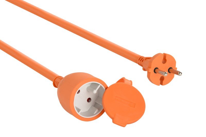 Ilgiklis ELECTRALINE, 1 lizd., 20m, be įž.,  2x1,5, oranžinės sp., 01623