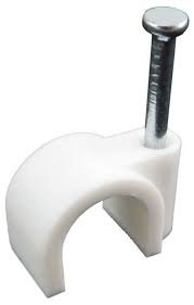 Laikiklis kabeliui BALTPLAST 7-10/25B, 7-10 mm, su vinuku, apvaliam kabeliui, baltos sp., 25 vnt.