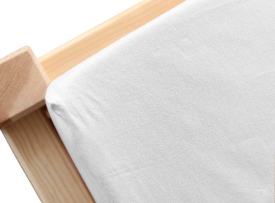 Satininė paklodė su guma KARALIŠKAS MIEGAS, 90 x 200/30 cm, baltos sp.