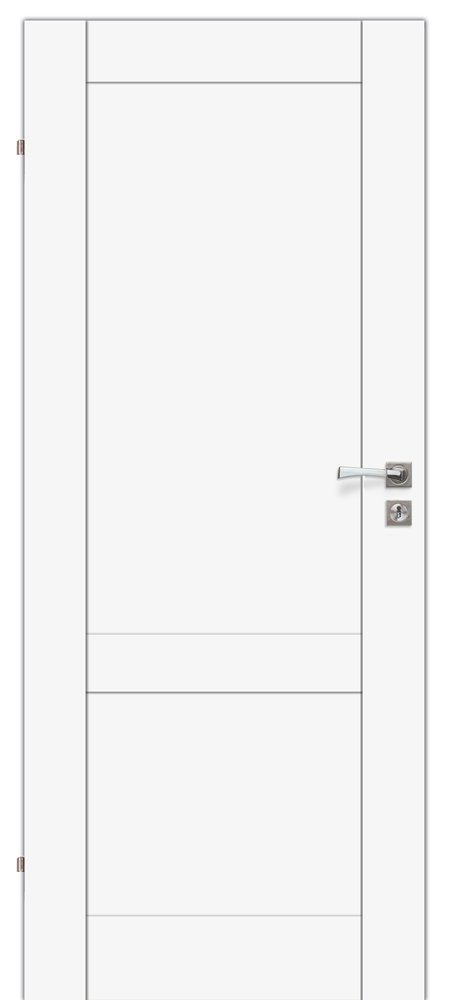 Laminuotos vidaus durys su užlaida VOSTER Rumba, dešininės, spalva White matt, matmenys 2030 x 844 x 40 mm