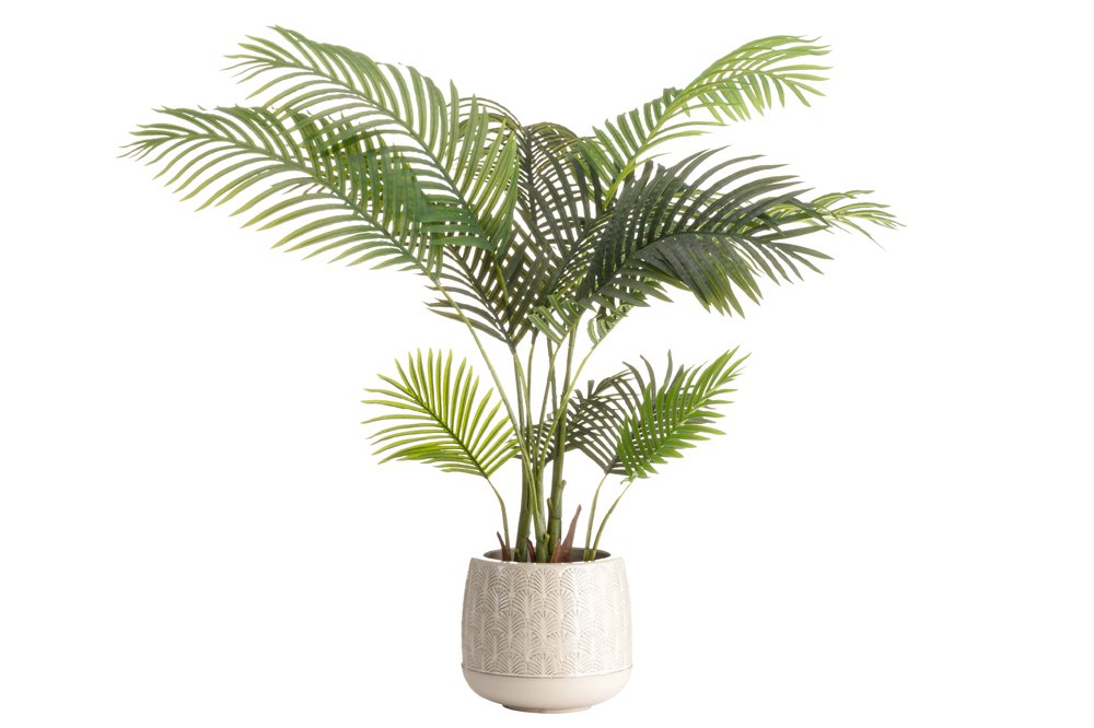 Keraminis lauko vazonas 4Living Trento, smėlio sp., 26,5 x 26,5 x 24 cm.