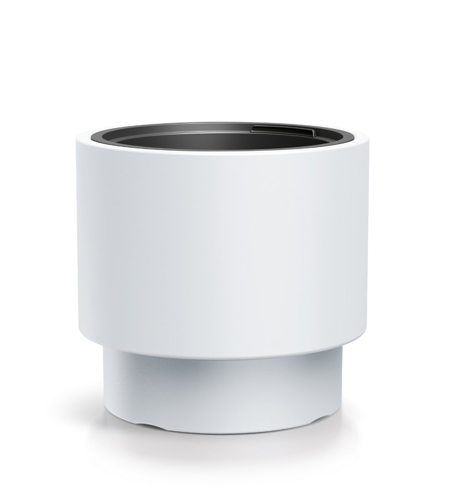 Plastikinis lauko vazonas "Heos", baltos sp., 39,5 x 39,5 x 37 cm.