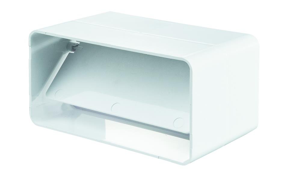 Ventiliacinė jungtis PLASTIVENT, 55 x 110, su atbuliniu vožtuvu, plastikinė, balta, 5151P