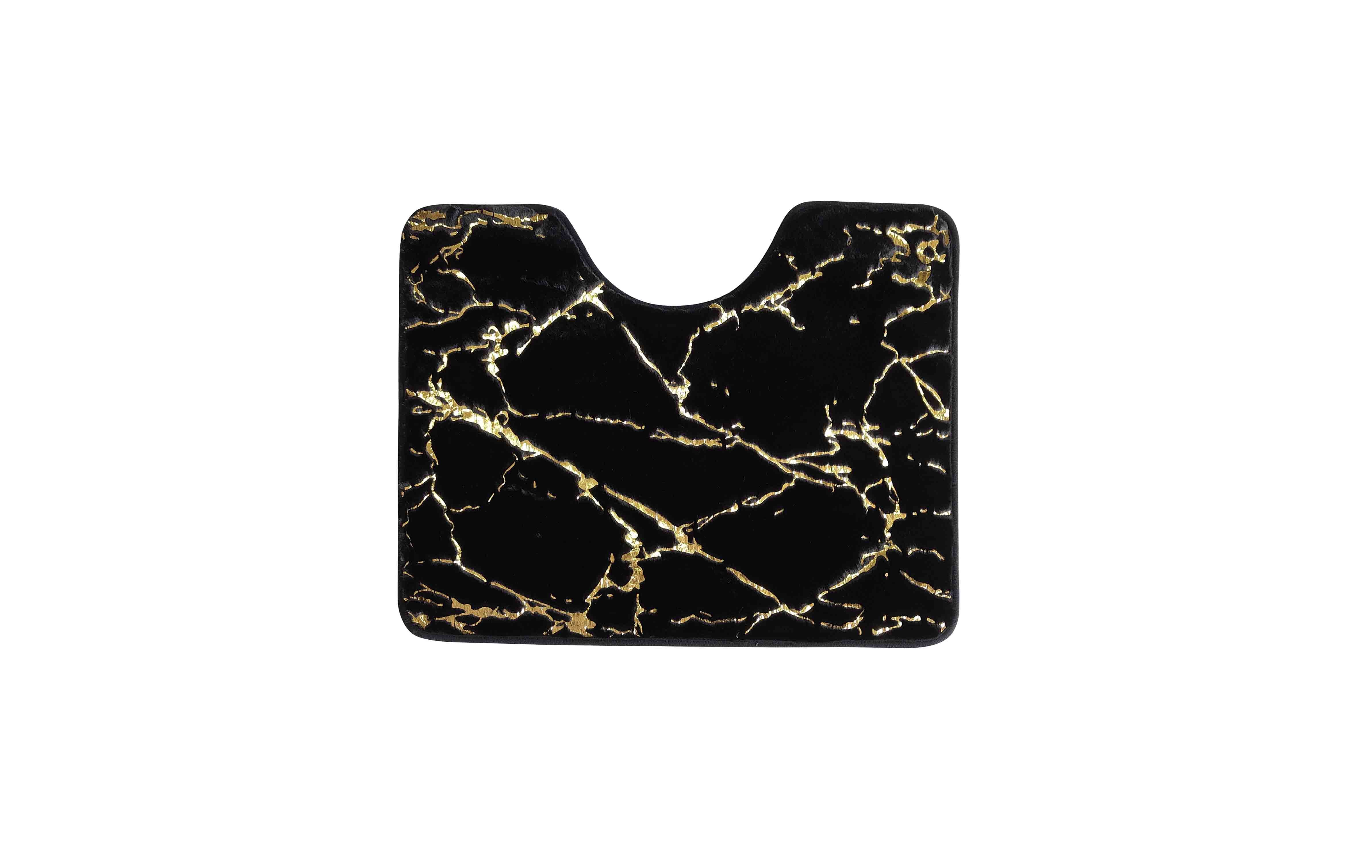 Tualeto kilimėlis BENEDOMO, 60 x 50 cm, dirbtinis triušio kailis, poliesteris, juodos sp.