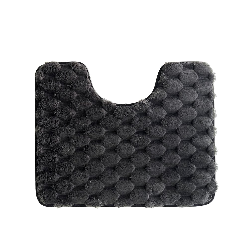 Tualeto kilimėlis BENEDOMO, 50 x 60 cm, poliesteris, iš viršaus rifliuotas, tamsiai pilkos spalvos