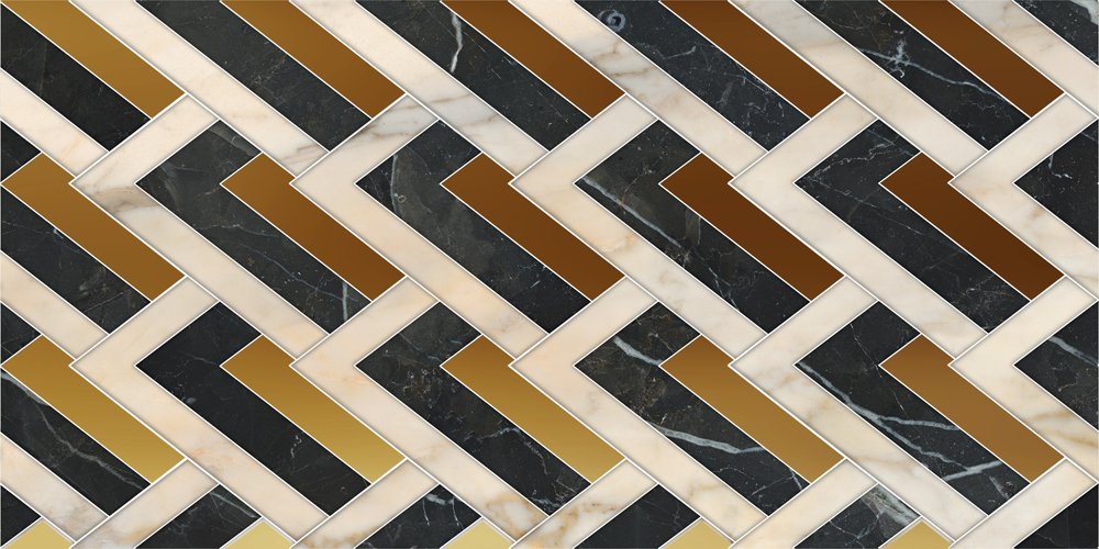 Dekoratyvinės keraminės plytelės KAI, Firenze Geometric Beige 3271, 30 x 60 cm, 6 vnt./dėž., rektifikuotos, įvairiaspalvės