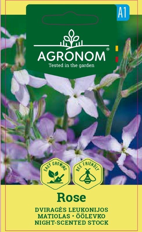Gėlių sėklos, AGRONOM leukonijos dviragės ROSE, 1 g.