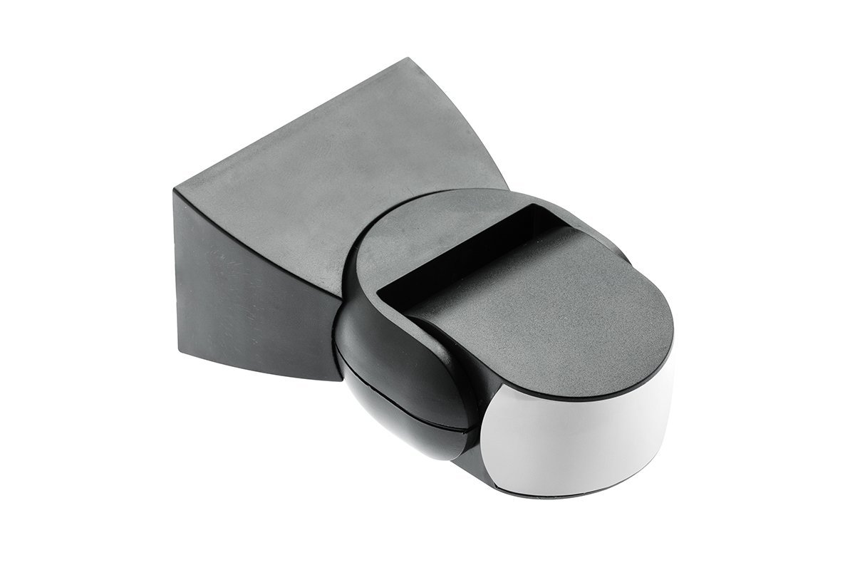 Judesio jutiklis GTV Ae-Cm9000-10, IP65, 180°, 5-15 m ± 1,5-3,5m, 1200W, 220-240V, mikrobangų sensorius, tinka LED, 100 x 65 x 80 mm, juoda