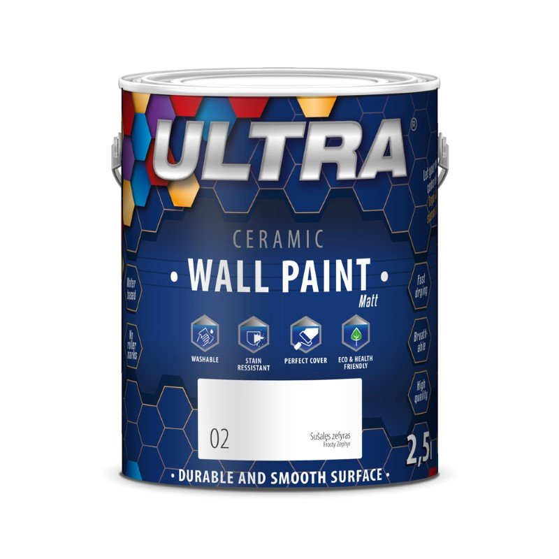 Interjero dažai ULTRA Ceramic, 2,5 l, Sušalęs zefyras sp. (2)