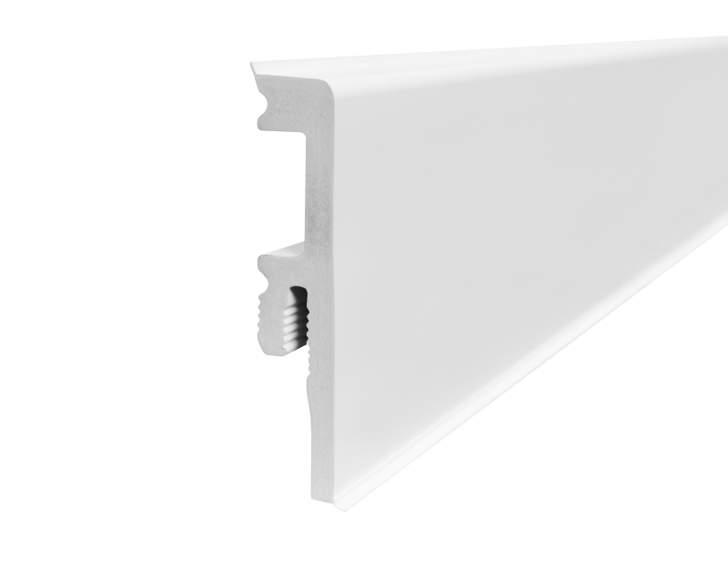 Grindjuostė KORNER Venezia Nr. 25-001, 75 x 2500 mm, polivinilchloridas, spl. balta