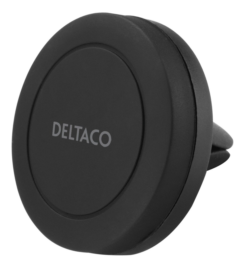 Automobilinis laikiklis DELTACO ARM-C101, magnetinis, skirtas mobiliajam telefonui, tvirtinamas į ventiliacijos groteles, juodos sp.