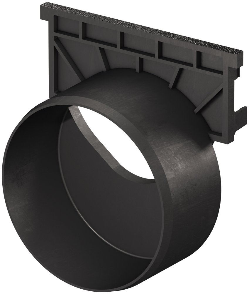 Galinė sienutė PP ACO, su DN100 jungtimi, juoda, 319289