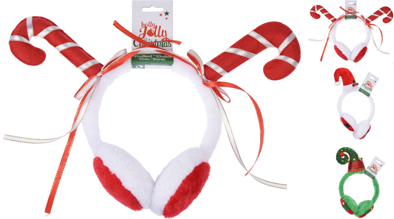 Šiltos kalėdinės ausinės, trijų dizainų