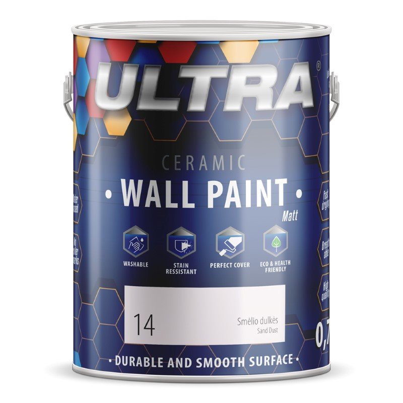 Interjero dažai ULTRA Ceramic, 0,7 l, Smėlio Dulkės sp. (14)
