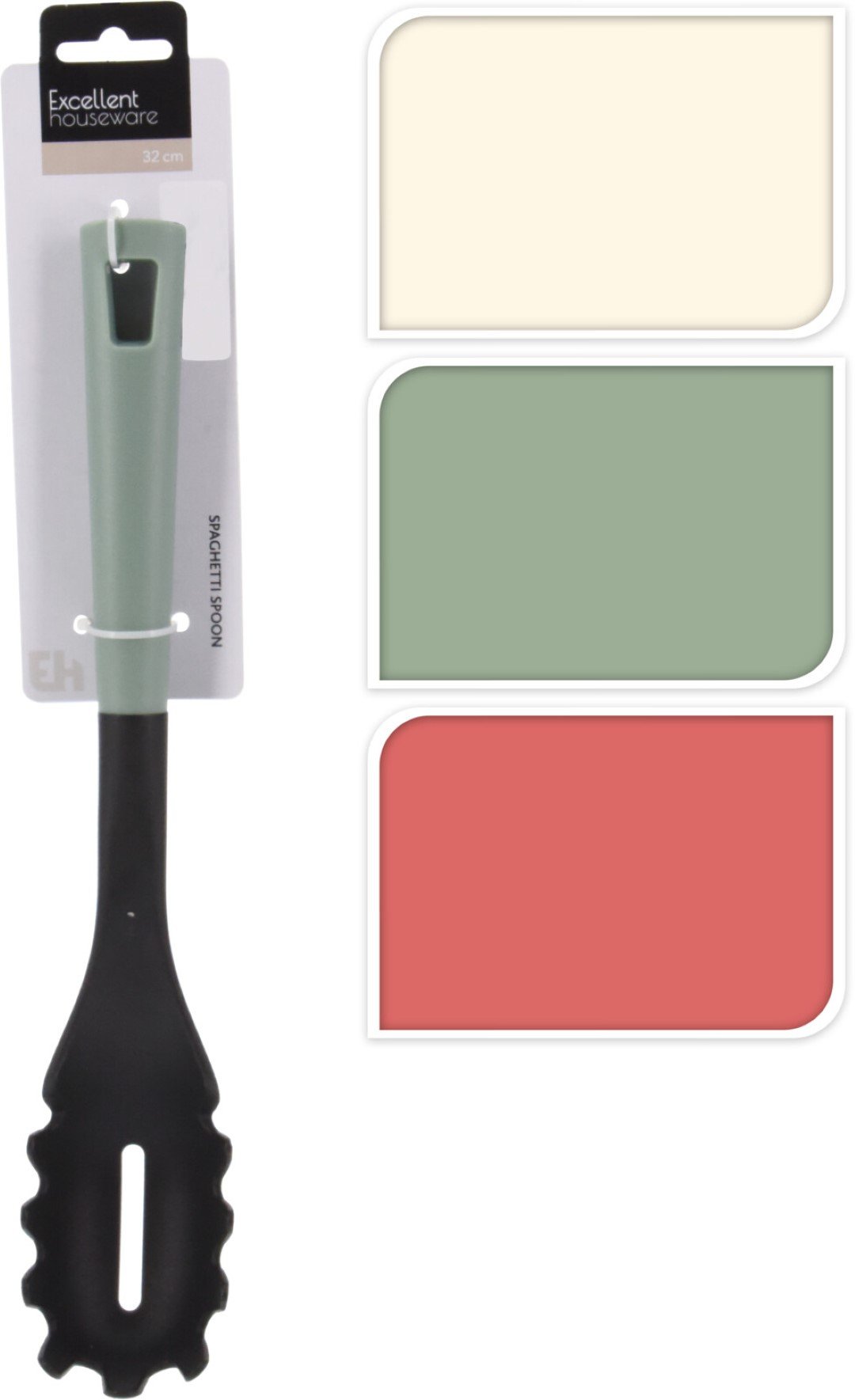 Virtuvinis šaukštas spagėčiams, 3 skirtingi dizainai