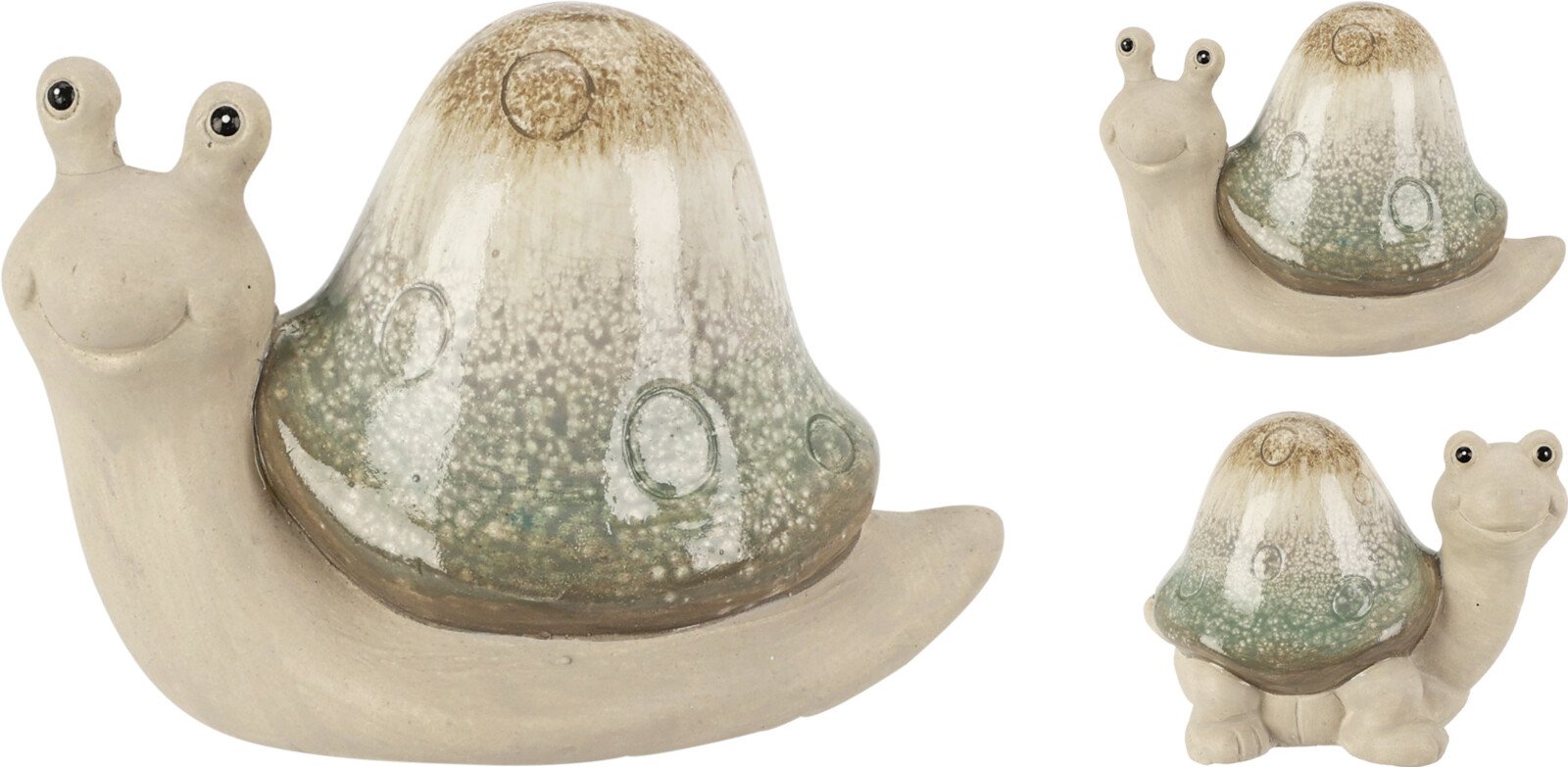 Sodo dekoracija SODO GYVŪNAI, 2 skirtingi dizainai (vėžlys, sraigė), 11 x 8,5 x 9 cm.