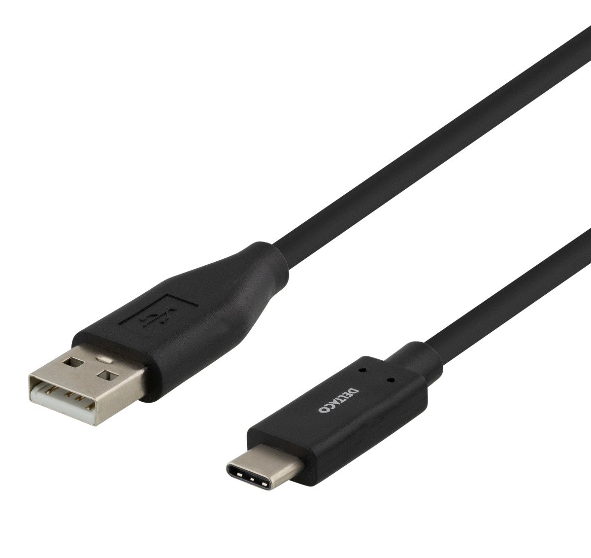 Įkrovimo laidas DELTACO USBC-1003M, USB Type-C - USB Type-A, 0,5 m, juodos sp.