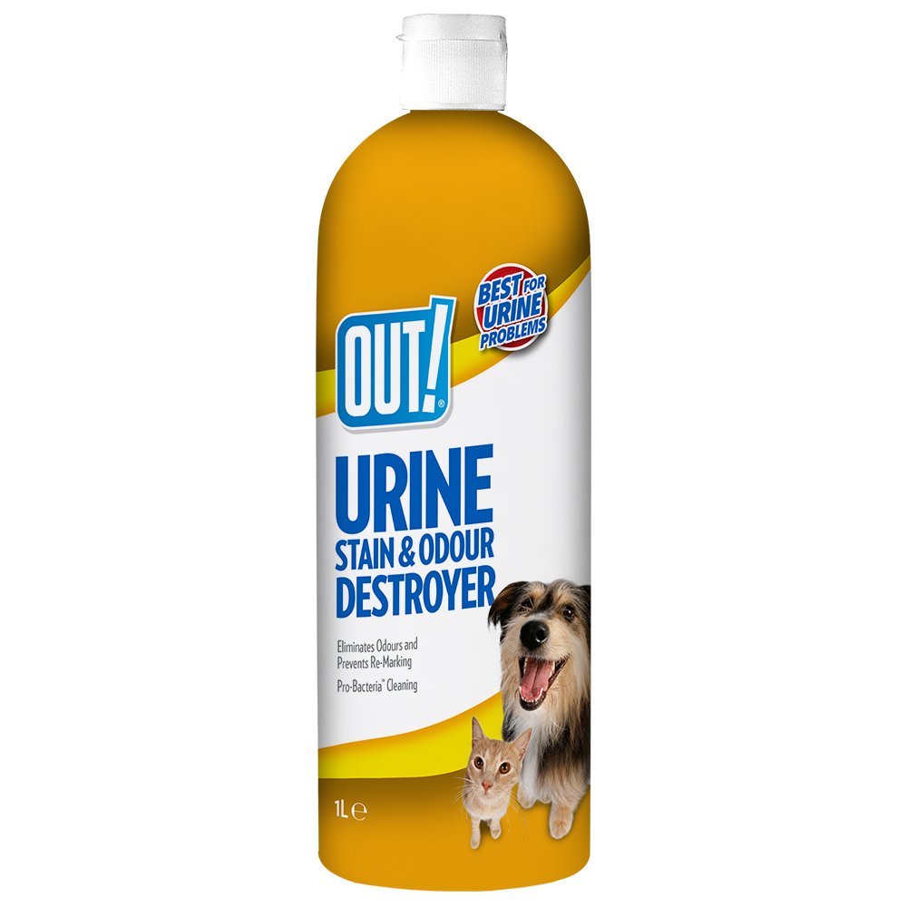 Priemonė gyvūnų šlapimo kvapui ir dėmėms naikinti OUT Dog, 1000 ml MR