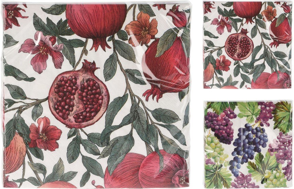 Servetėlės, 2 skirtingi dizainai, 33 x 33 cm