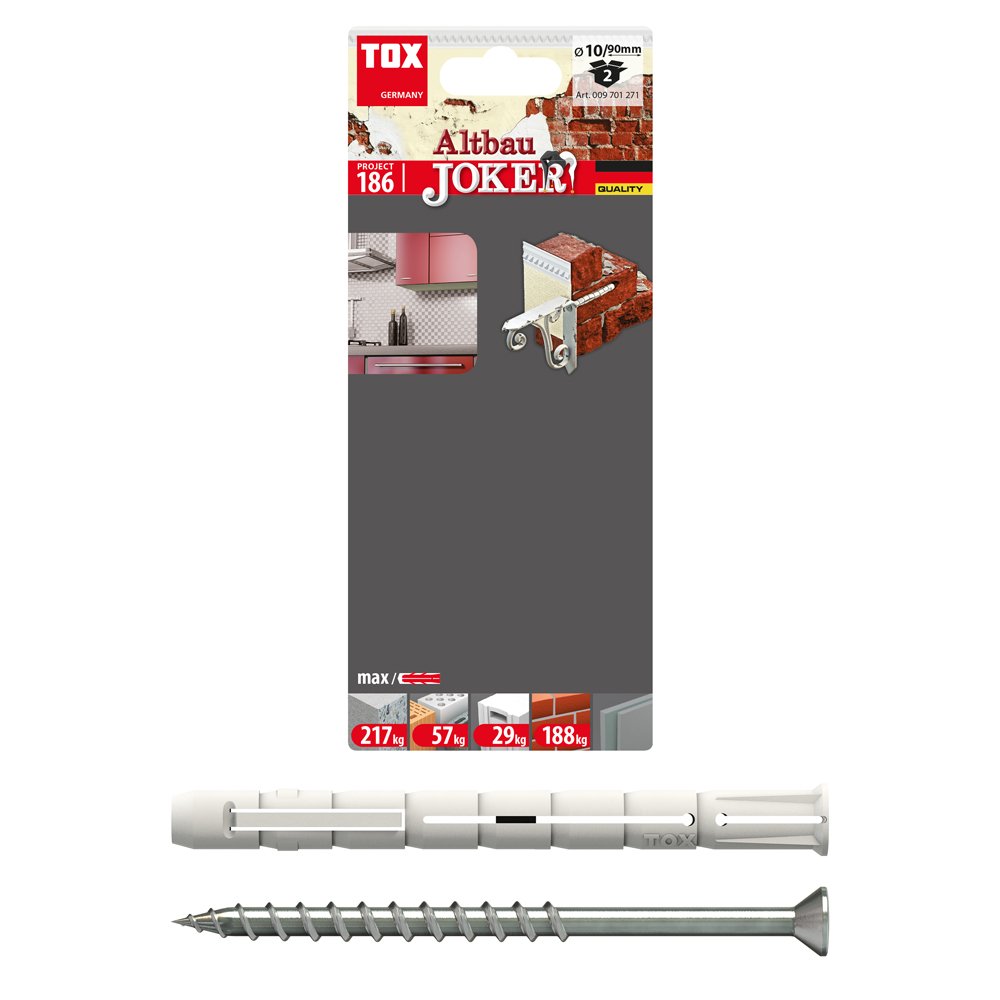 Dvigubo išsiplėtimo kaištis su sraigtu TOX, 10/90, 10 vnt.