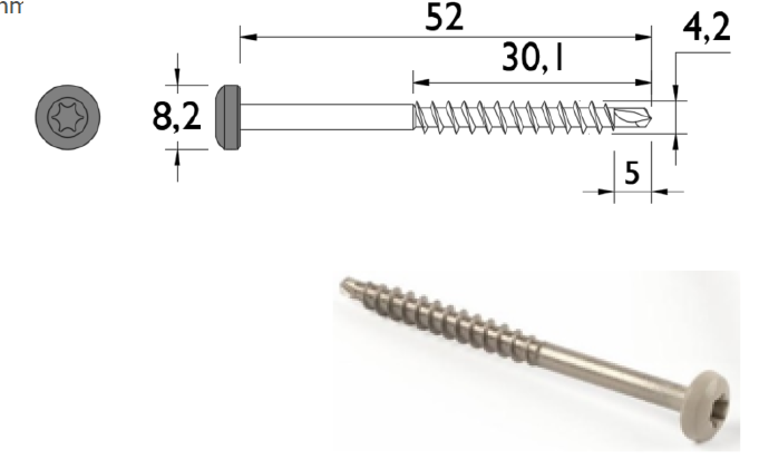 Sraigtai ETERNIT, 4,2 x 52 mm, 200 vnt., C03, 4043436