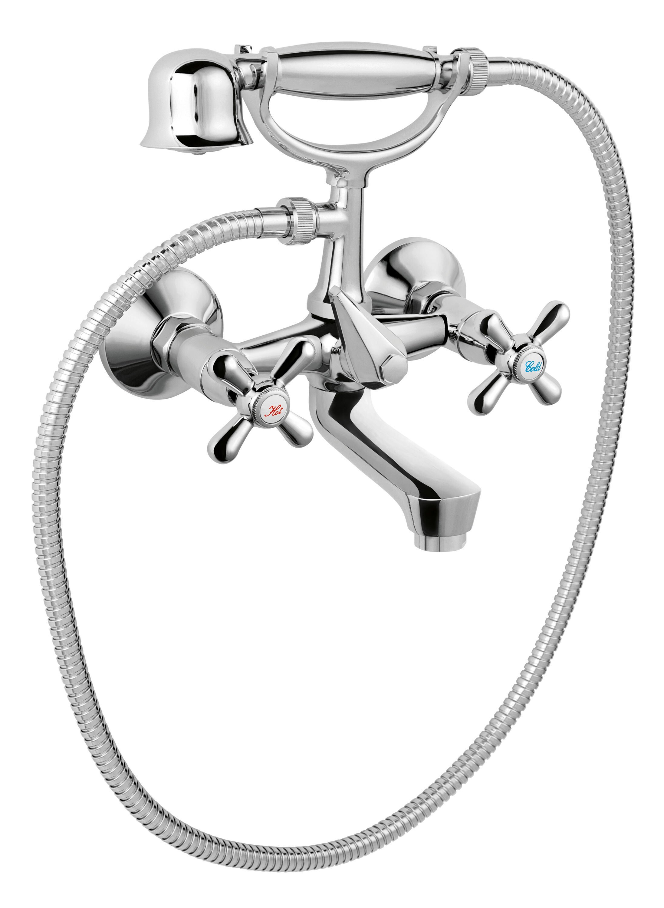 Vonios maišytuvas FERRO Retro, su dušo komplektu, chromuotas, XR11