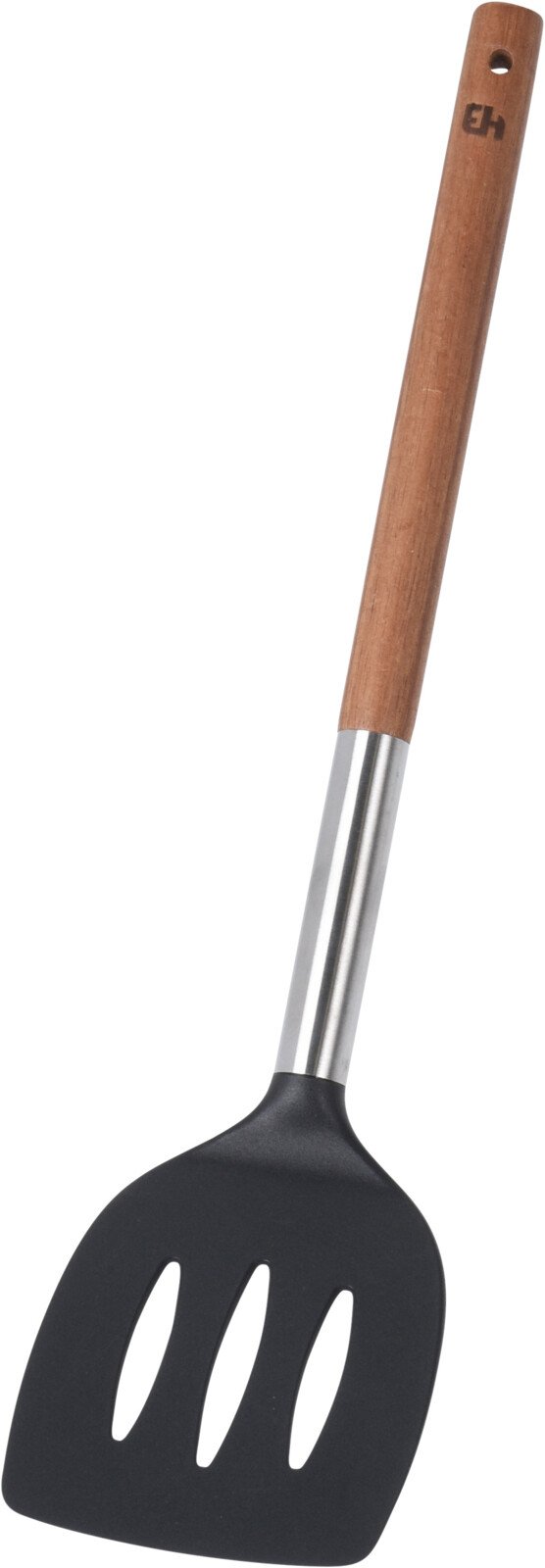 Mentelė, juoda su medine apdaila, 34 cm