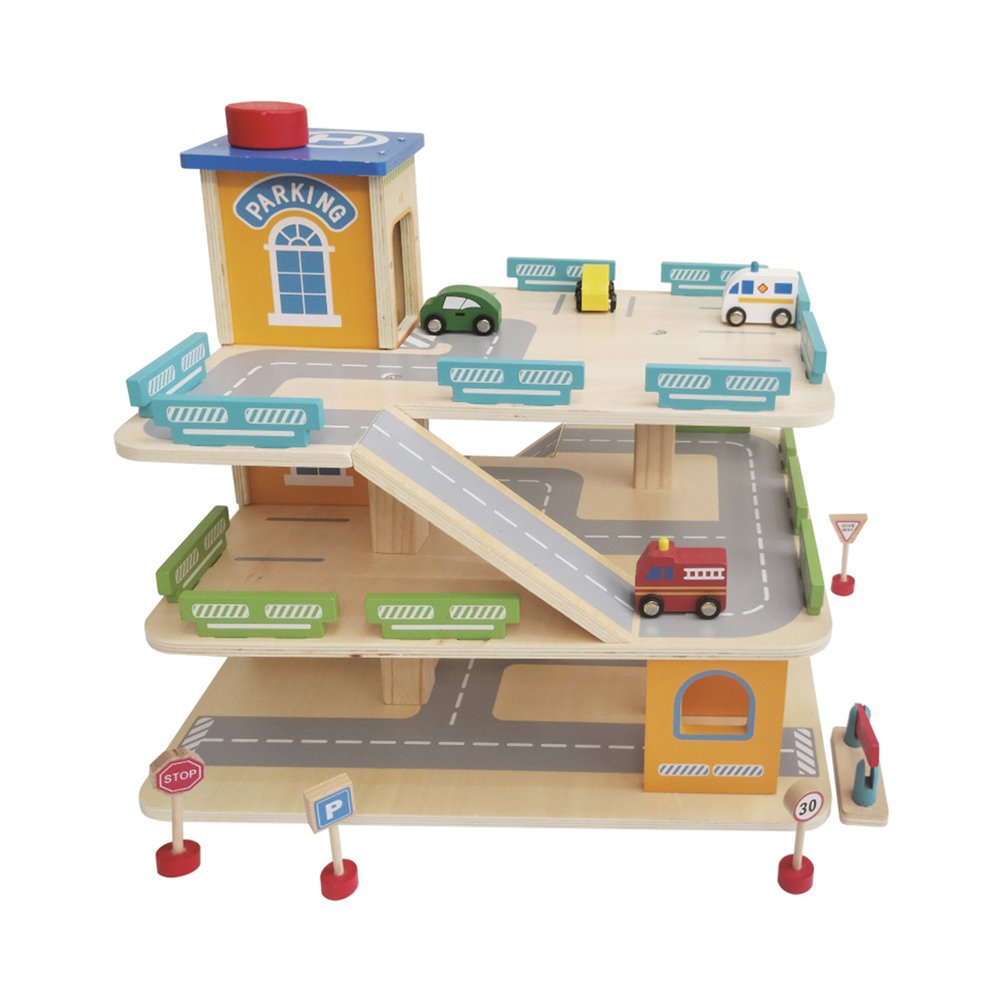 Medinis žaislas “Garažas”, matmenys 43,5 x 35,7 x 38 cm