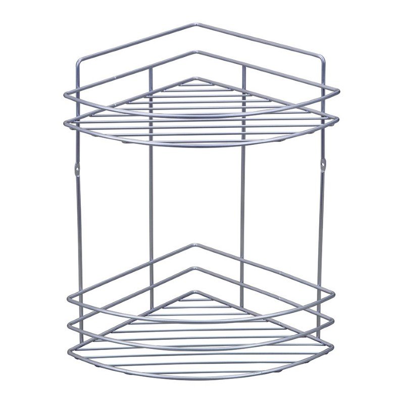 Lentynėlė BENEDOMO, 20 x 20 x 36 cm, 2 a., kampinė, chromuota, su tvirtinimo elementais