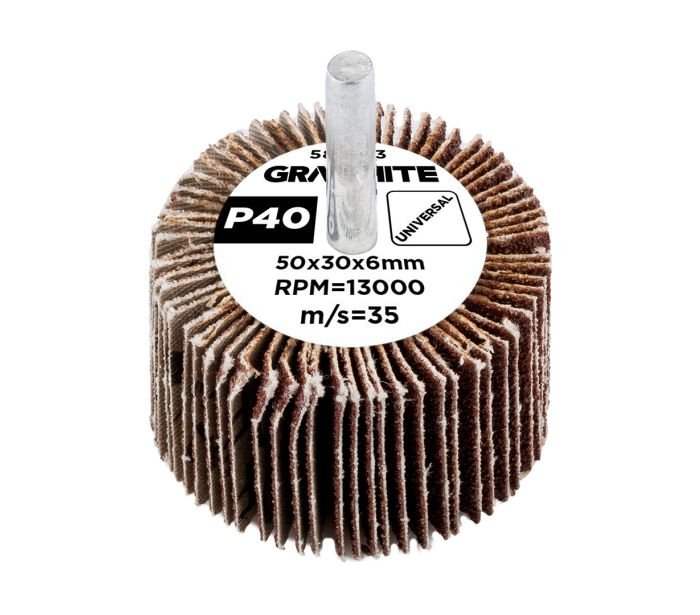Žiedlapinis šlifavimo cilindras GRAPHITE, 50 x 30 x 6 mm, P40