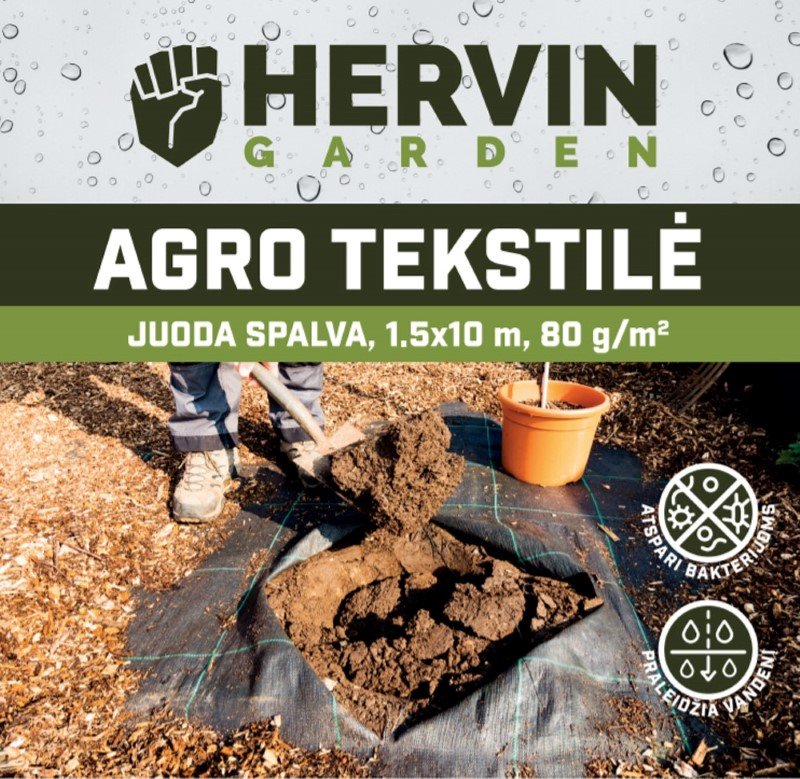 Agro tekstilė HERVIN GARDEN, 1,5 x 10 m, 80g/m2, AT1,5x10/80g