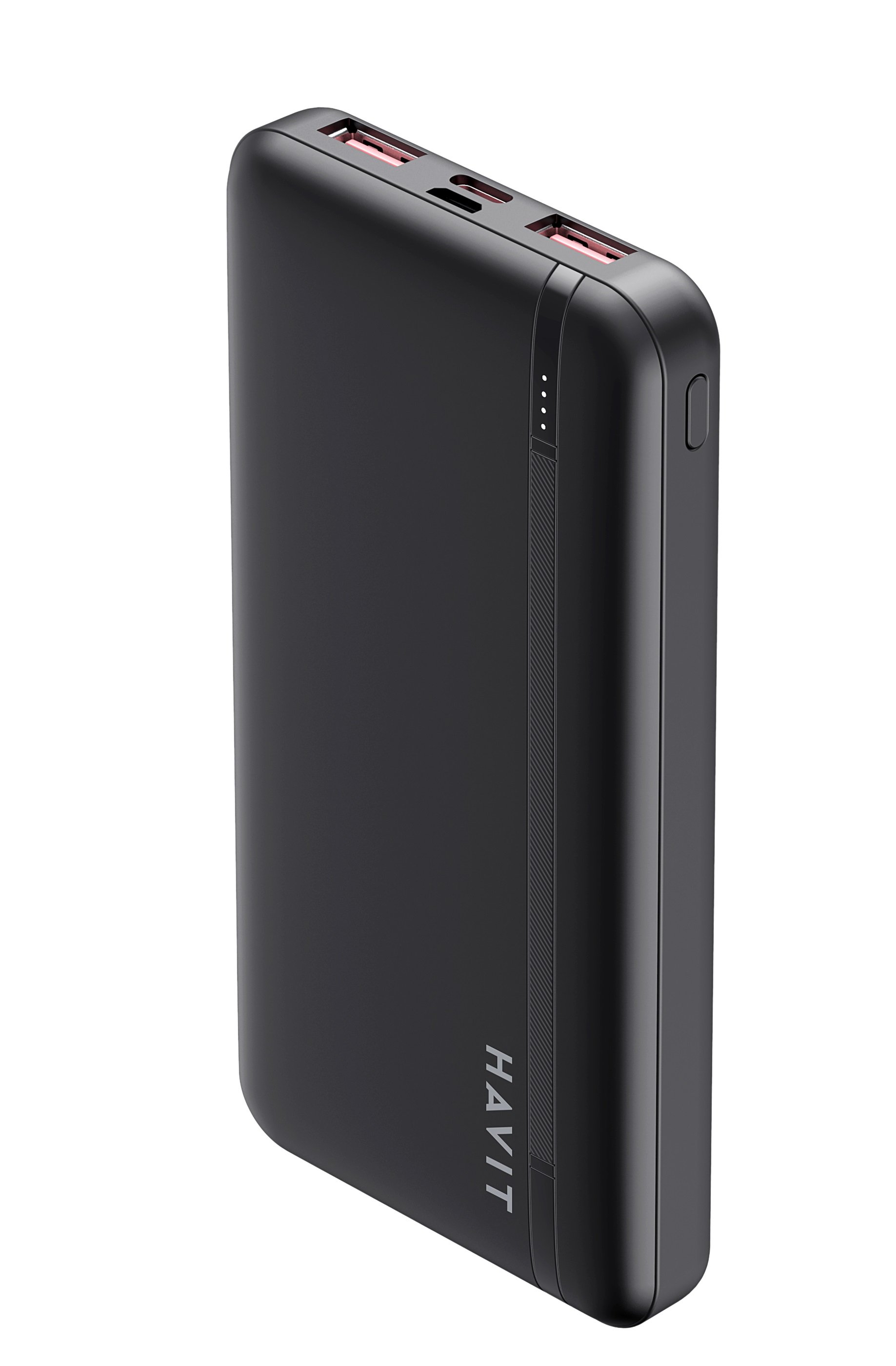 Nešiojamas įkroviklis HAVIT Pb90, 10000 mAh, 2xUSB A + USB C, 20 W, juodos sp.